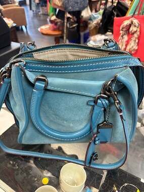 Coach 1941 Rogue 25 Blue Suede Crossbody Handbag